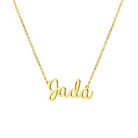 Awegift Women Jewelry Name Necklace Big Initial Gold Plated Best Friend Girls Women Gift For Her Jada