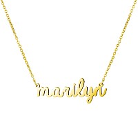 Awegift Women Jewelry Name Necklace Big Initial Gold Plated Best Friend Girls Women Gift For Her Marilyn