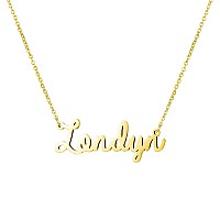 Awegift Women Jewelry Name Necklace Big Initial Gold Plated Best Friend Girls Women Gift For Her Londyn