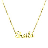 Awegift Women Jewelry Name Necklace Big Initial Gold Plated Best Friend Girls Women Gift For Her Sheila