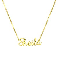 Awegift Women Jewelry Name Necklace Big Initial Gold Plated Best Friend Girls Women Gift For Her Sheila