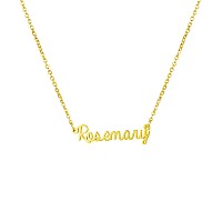 Awegift Women Jewelry Name Necklace Big Initial Gold Plated Best Friend Girls Women Gift For Her Rosemary