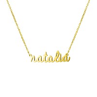 Awegift Women Jewelry Name Necklace Big Initial Gold Plated Best Friend Girls Women Gift For Her Natalia