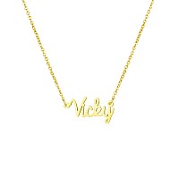 Awegift Women Jewelry Name Necklace Big Initial Gold Plated Best Friend Girls Women Gift For Her Vicky