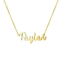 Awegift Women Jewelry Name Necklace Big Initial Gold Plated Best Friend Girls Women Gift For Her Payton