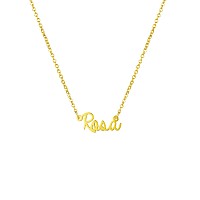 Awegift Women Jewelry Name Necklace Big Initial Gold Plated Best Friend Girls Women Gift For Her Rosa