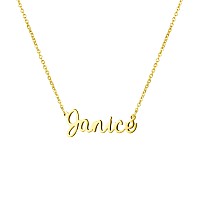 Awegift Women Jewelry Name Necklace Big Initial Gold Plated Best Friend Girls Women Gift For Her Janice