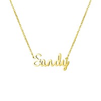 Awegift Women Jewelry Name Necklace Big Initial Gold Plated Best Friend Girls Women Gift For Her Sandy