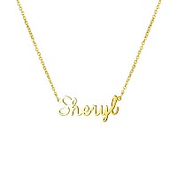 Awegift Women Jewelry Name Necklace Big Initial Gold Plated Best Friend Girls Women Gift For Her Sheryl