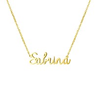 Awegift Women Jewelry Name Necklace Big Initial Gold Plated Best Friend Girls Women Gift For Her Sabrina