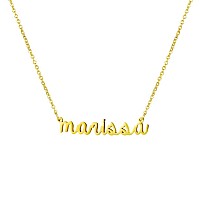 Awegift Women Jewelry Name Necklace Big Initial Gold Plated Best Friend Girls Women Gift For Her Marissa