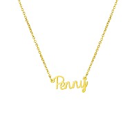 Awegift Women Jewelry Name Necklace Big Initial Gold Plated Best Friend Girls Women Gift For Her Penny