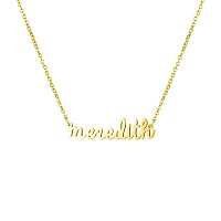 Awegift Women Jewelry Name Necklace Big Initial Gold Plated Best Friend Girls Women Gift For Her Meredith