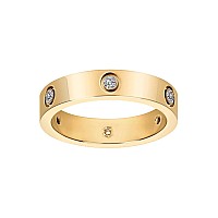 Aojun Fashion Classic 18K Gold Plated Titanium Steel Women Stacking Ring Best Gifts Couples Valentines Day Gold 10