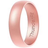 Thunderfit Silicone Wedding Ring For Men Women 1 Ring Rubber Engagement Bands 5Mm 1 Ring Rose Gold 556 165Mm