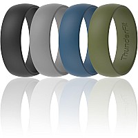 Thunderfit Silicone Wedding Ring For Men Women 1 Ring Rubber Engagement Bands 63Mm Dark Blue Dark Green Dark Grey Bla