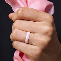 Thunderfit Silicone Wedding Ring For Men Women 1 Ring Rubber Engagement Bands 4Mm Black Marble Light Pink Mix Rose Gol