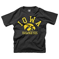 Wes And Willy Ncaa Kids Ss Organic Cotton Tee Shirt Iowa Hawkeyes 4 Black