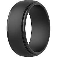 Thunderfit Silicone Rings For Men 1 Ring Stepped Edge Rubber Wedding Bands 95Mm Wide 1 Ring Black 859 189Mm