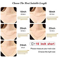 Cieltear 18K Gold Plated Sterling Silver Chain Necklace For Women 08Mm Box Chain Italian Necklace Chain Super Strong Thin