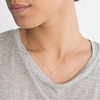 Turandoss Layered Rose Gold Necklaces For Women 14K Rose Gold Layered Rose Gold Triangle Necklace Multi Layered Necklaces For W