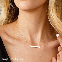 Turandoss Gold Layered Necklaces For Women 14K Gold Plated Disc Bar Dainty Handmade Hammered Layered Necklaces For Women