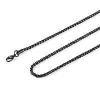 Hzman 30 Mm Stainless Steel Wheat Silver Chain Necklaces For Men Women 16 30 Black 2200