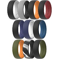 Thunderfit Silicone Wedding Ringengagement Band For Men 10 Pack 2 Layer Round Silicone Rings 556 165Mm