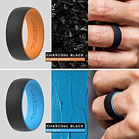 Thunderfit Silicone Wedding Ringengagement Band For Men 4 Pack 2 Layer Round Silicone Rings 859 189Mm