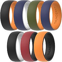 Thunderfit Silicone Wedding Ringengagement Band For Men 7 Pack 2 Layer Round Silicone Rings 758 182Mm