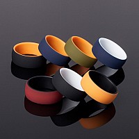 Thunderfit Silicone Wedding Ringengagement Band For Men 7 Pack 2 Layer Round Silicone Rings 758 182Mm