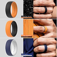 Thunderfit Silicone Wedding Ringengagement Band For Men 7 Pack 2 Layer Round Silicone Rings 758 182Mm