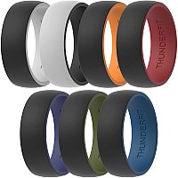 Thunderfit Silicone Wedding Ringengagement Band For Men 7 Pack 2 Layer Round Silicone Rings 11512 213Mm