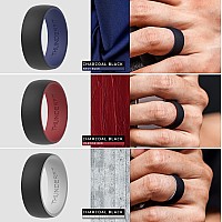 Thunderfit Silicone Wedding Ringengagement Band For Men 7 Pack 2 Layer Round Silicone Rings 11512 213Mm