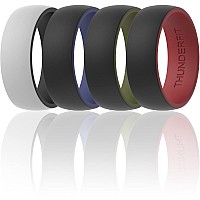 Thunderfit Silicone Wedding Ringengagement Band For Men 4 Pack 2 Layer Round Silicone Rings 13514 23Mm