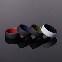 Thunderfit Silicone Wedding Ringengagement Band For Men 4 Pack 2 Layer Round Silicone Rings 13514 23Mm