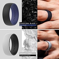 Thunderfit Silicone Wedding Ringengagement Band For Men 4 Pack 2 Layer Round Silicone Rings 13514 23Mm