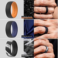 Thunderfit Silicone Wedding Ringengagement Band For Men 10 Pack 2 Layer Round Silicone Rings 15516 245Mm