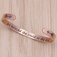 Btysun Gold Bracelets For Women Gifts Gifts For Girlfriend Uplifting Cuff Bangle Inspirational Mantra Engraved Jewelry With Gi