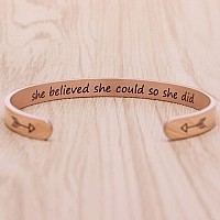 Btysun Gold Bracelets For Women Gifts Gifts For Girlfriend Uplifting Cuff Bangle Inspirational Mantra Engraved Jewelry With Gi