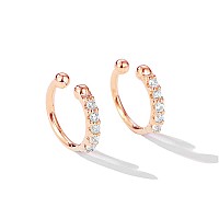 Ear Cuff Clip On Fake Cz Earrings Small Hoop Huggies Sterling Silver Cubic Zirconia No Piercing Cartilage Earring For Women Girl