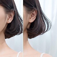 Ear Cuff Clip On Fake Cz Earrings Small Hoop Huggies Sterling Silver Cubic Zirconia No Piercing Cartilage Earring For Women Girl