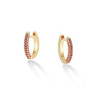 Vacrona Cubic Zirconia Hoop Earrings Huggie Earrings For Women 14K Gold Plated Small Huggie Hoop Earrings For Girls