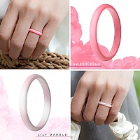 Thunderfit Womens Band Rings Thin And Stackable Silicone Rings Wedding Ring For Women 7 Rings 10511 206Mm