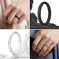 Thunderfit Womens Band Rings Thin And Stackable Silicone Rings Wedding Ring For Women 7 Rings 10511 206Mm