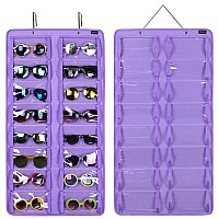 Arouy Sunglasses Organizer Storage Hanging Dust Proof Wall Pocket Glasses Organizer 16 Felt Slots Sunglass Organizer Holder W