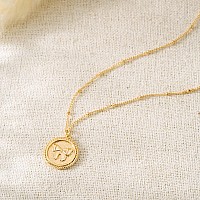 Vacrona Gold Coin Necklace For Women 14K Gold Plated Butterfly Coin Disk Pendant Necklace Handmade Trendy Jewelry Gifts For Gir