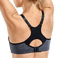 Syrokan Womens Full Support High Impact Racerback Lightly Lined Underwire Sports Bra Dark Flower Ash 40B