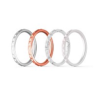 Thunderfit Thin And Stackable Silicone Rings 4 Rings Women Silicone Wedding Bands Diamond Pattern Width 25Mm Thickness