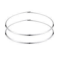 Hooami 2Pcs Choker Necklace Women Silver Stainless Steel Statement Collar Necklace 16 Inches 3Mm Width